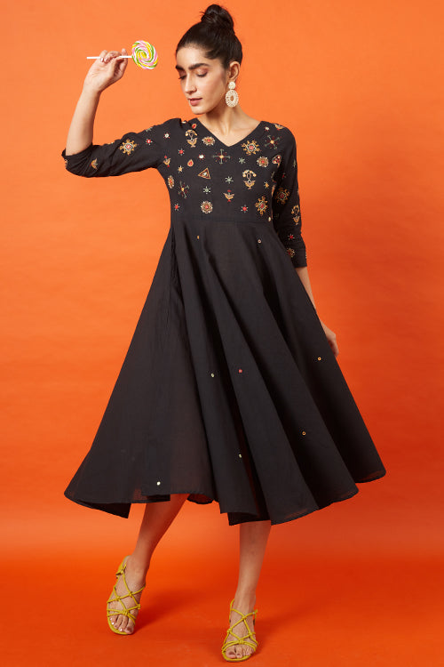 Okhai 'Queenlike' Kutch Embroidered Flare Dress