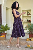 Okhai 'Wild Plum' Pure Cotton Hand Block Printed Sling Dress | Relove