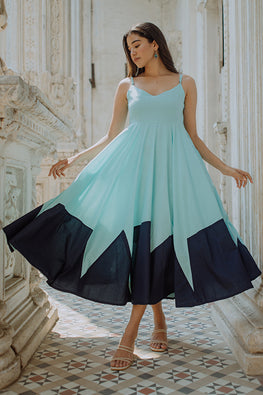 Okhai 'The Heavens' Pure Cotton Double Layered Sling Dress