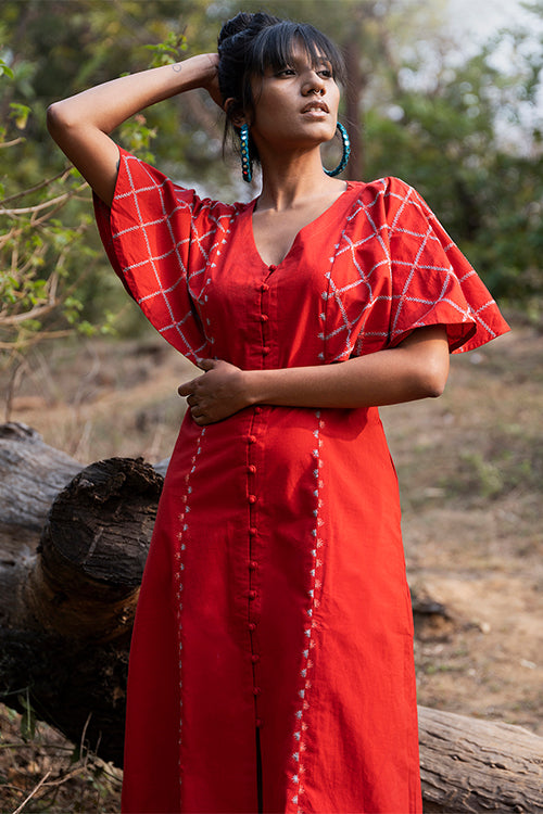 Okhai 'True Love' Hand Embroidered Pure Cotton Dress