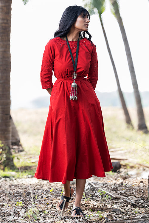 Okhai 'Posh' Handwoven Pure Cotton Ikat Dress main image 1