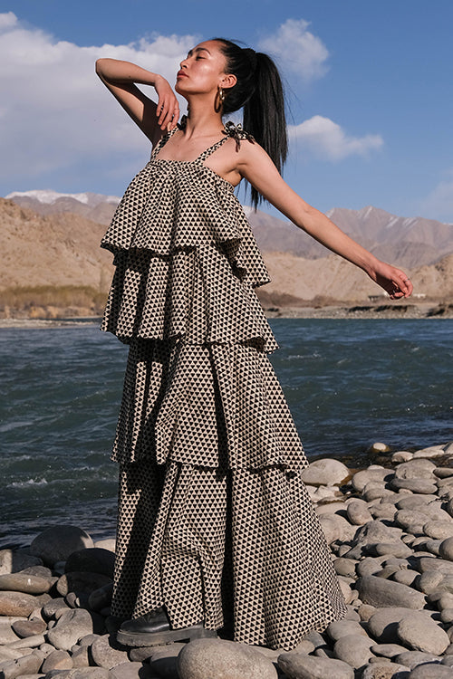 Okhai 'Wildfire' Hand Block Printed Cotton Dress | Relove