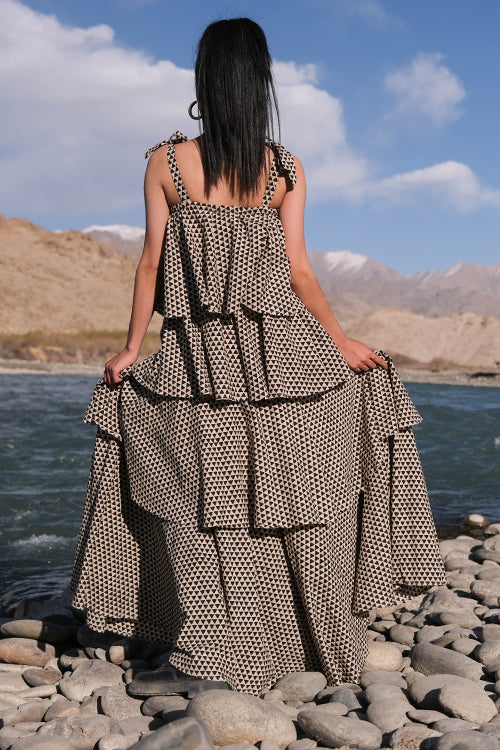 Okhai 'Wildfire' Hand Block Printed Cotton Dress | Relove