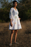Okhai 'Delilah' Hand Embroidered and Mirrorwork Wrap Dress