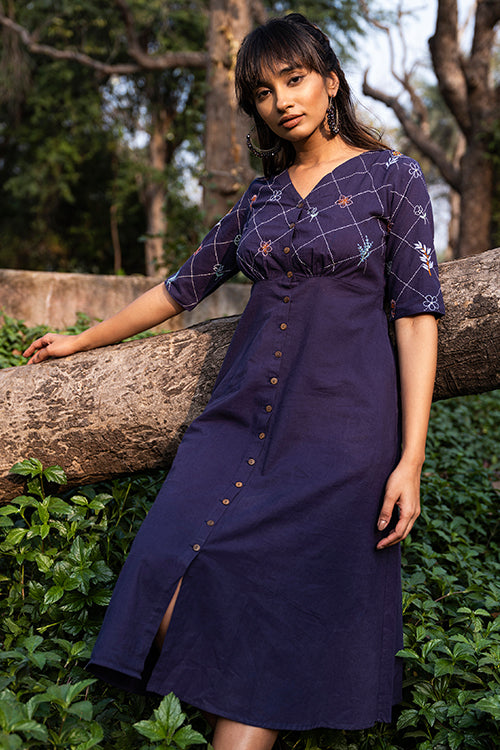 Okhai 'Royal Hour' Hand Embroidered Mirror Work Dress