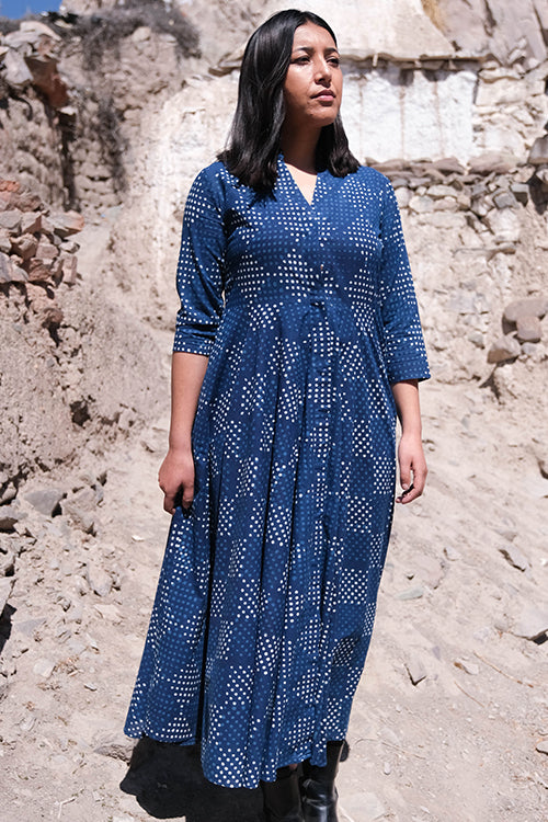 Vintage Indian Cotton Block Print Dress | Garmentory