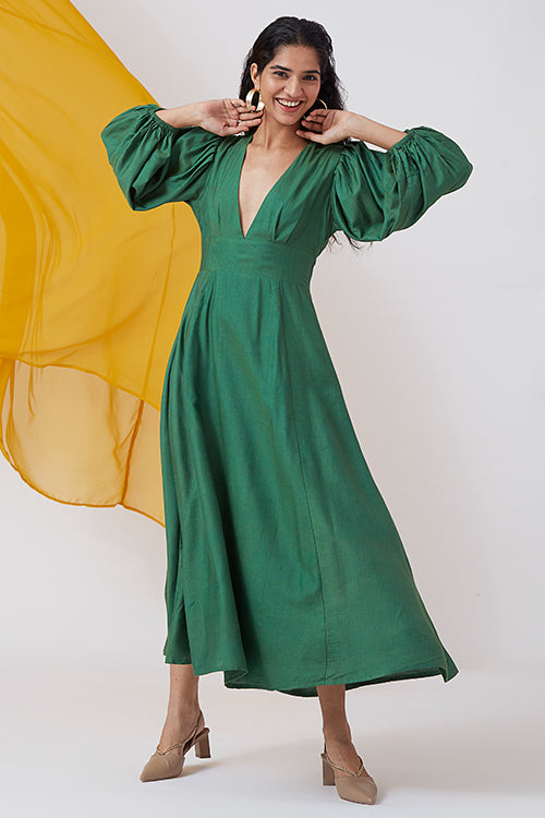 Okhai 'Understated' V-Neck Silk Blend Dress