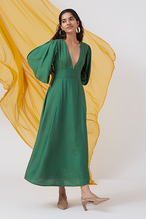 Okhai 'Understated' V-Neck Silk Blend Dress
