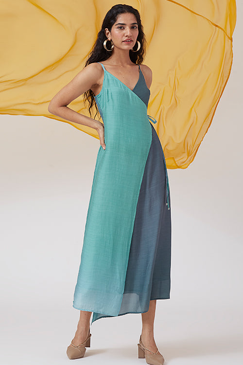 Okhai 'Seatherny' Ombre Sleeveless Modal Silk Wrap Dress