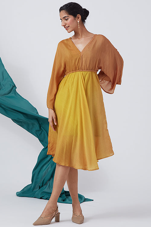 Okhai 'Parisian Dream' Ombre V-Neck Silk Blend Dress