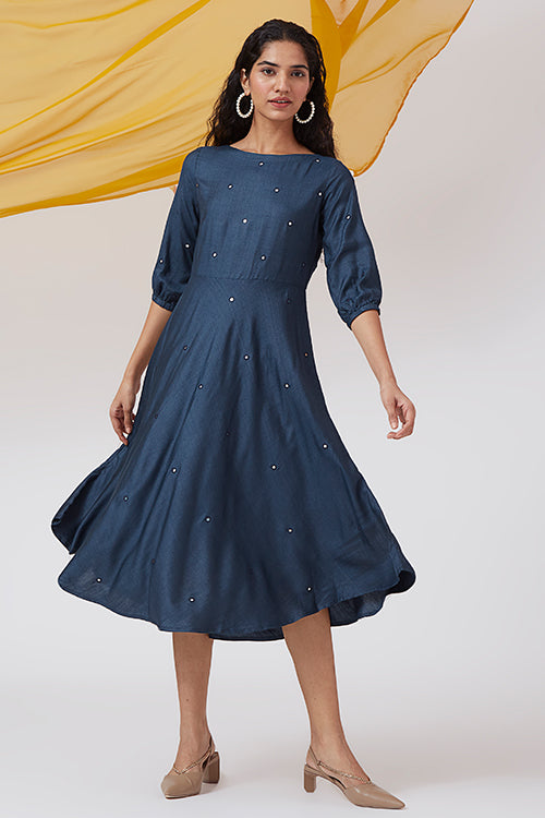 Okhai 'Starlike' Silk Blend Mirror Work Dress
