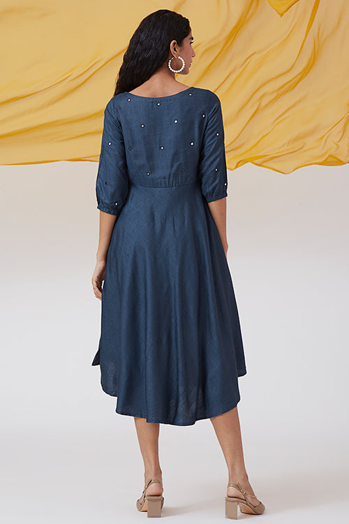Okhai 'Starlike' Silk Blend Mirror Work Dress