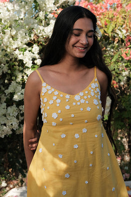 Breeze Pure Cotton Crochet Work Summer Sling Dress For Women Online