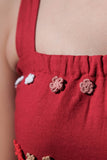 Okhai 'Bird Song' Pure Cotton Hand Embroidered Sleeveless Dress