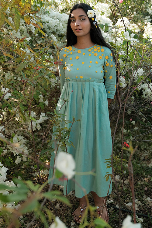 Buy Okhai Daisy Pure Cotton Hand Embroidered Summer Dress For Women Online  – Okhaistore