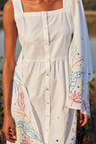 Daydream Mirrorwork White Hand Embroidered Dress For Women Online 