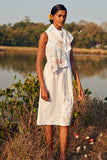 Okhai 'Daydream' Hand Embroidered Mirror Work Pure Cotton Dress with Stole