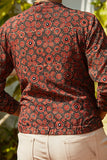 Okhai 'Raisin' Pure Cotton Ajrakh Handblock Printed Bomber Jacket