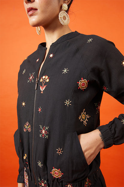 Okhai 'Warrioress' Kutch Embroidered Bomber Jacket