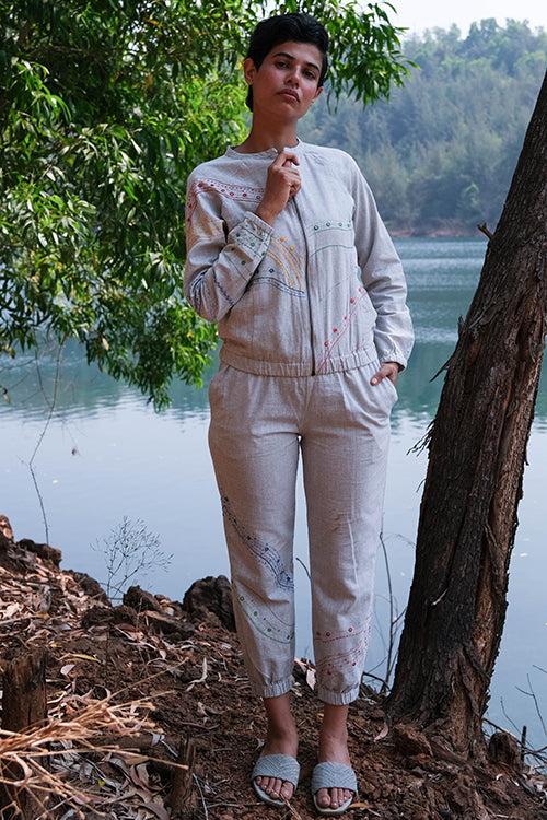 Carmen Hand Embroidered Cotton Bomber Jacket For Women Online