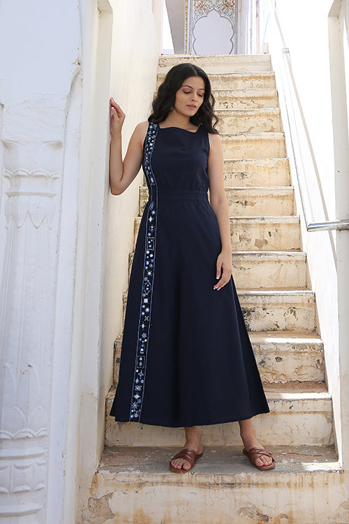 Okhai 'Ocean Tide' Hand Embroidered Mirror Work Jumpsuit