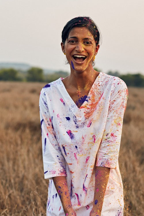Okhai 'Snow White' Pure Cotton Kurta-Pant Set