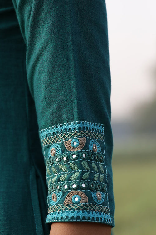 Okhai 'Sublime' Hand Embroidered Mirror Work Pure Cotton Kurta Pant Set