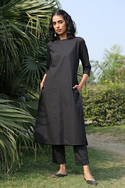 Okhai 'Raven' Pure Cotton Kurta Pant Set