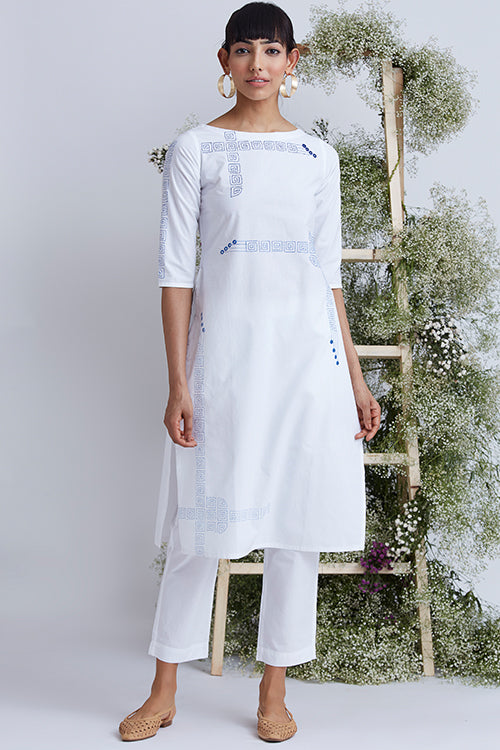 Okhai 'Sweetness' Hand Embroidered Mirror Work Kurta Pant Set