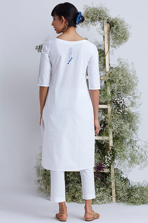 Okhai 'Sweetness' Hand Embroidered Mirror Work Kurta Pant Set