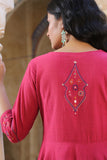 Okhai 'Gemstone' Pure Cotton Hand Embroidered Mirror Work Kurta Pant Set