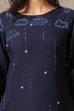 Stormy Night Cotton Embroidered Kurta Pant Dupatta Set For Women Online