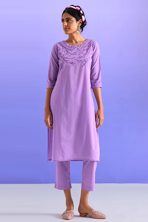 Charismatic Pure Cotton Hand Embroidered Kurta Pant Set For Women Online
