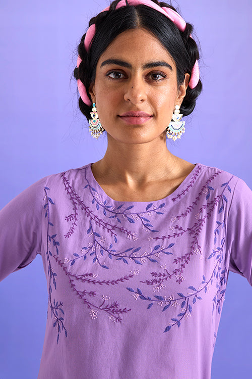 Okhai 'Charismatic' Pure Cotton Hand Embroidered Kurta Pant Set