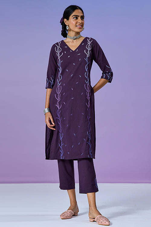 Playful Pure Cotton Embroidered Kurta Pant Set For Women Online