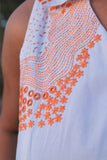 Okhai 'Sun Glitter' Pure Cotton Hand Embroidered Mirror Work Kurta Pant Set