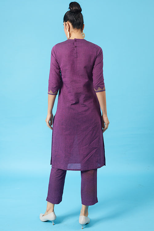 Okhai 'Imperial' Kutch Embroidered Kurta Pant Dupatta Set