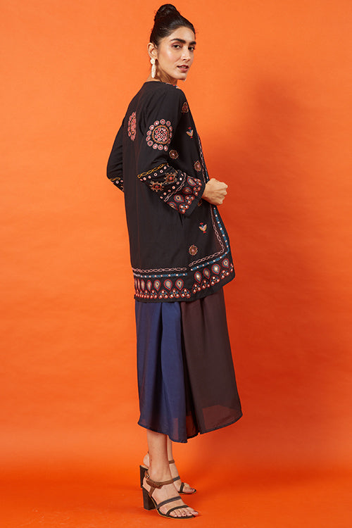 Okhai 'Maharani' Kutch Embroidered Pure Cotton Long Jacket