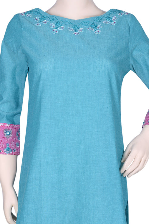 Okhai 'True Blue' Embroidered Kurta | Relove
