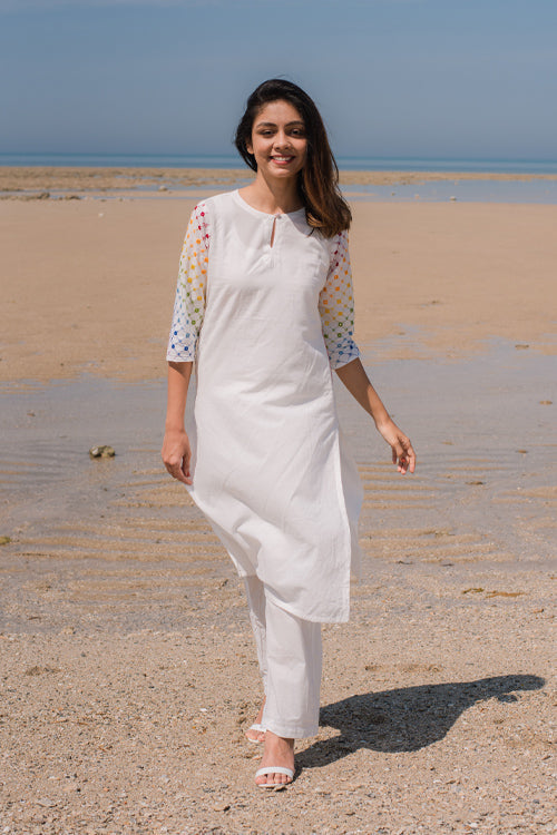 Okhai 'Dream' Mirror Work Cotton Kurta | Rescue