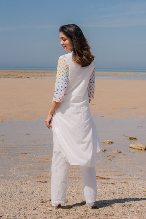 Okhai 'Dream' Mirror Work Cotton Kurta | Rescue