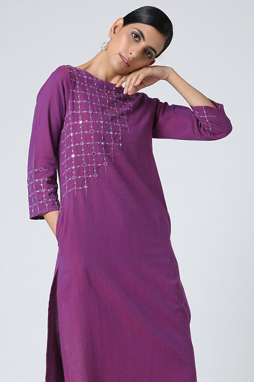 Okhai 'Gulabo' Mirror Work Embroidery Kurta