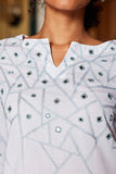Okhai 'Shining Star' Hand Embroidered Mirror Work Pure Cotton Kurta | Relove