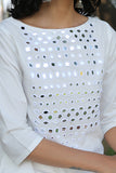 Okhai 'Cotton Cloud' Hand Embroidered Pure Organic Cotton Long Kurta