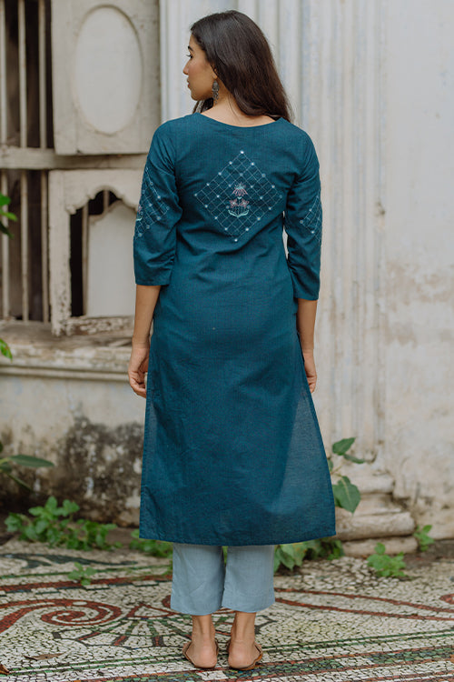 Okhai 'Seasons' Pure Cotton Hand Embroidered Kurta