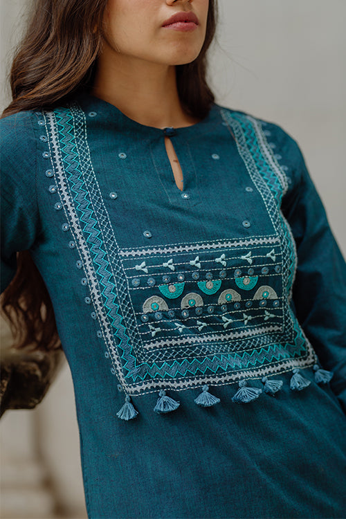 Okhai 'Eternity' Pure Cotton Hand Embroidered Kurta