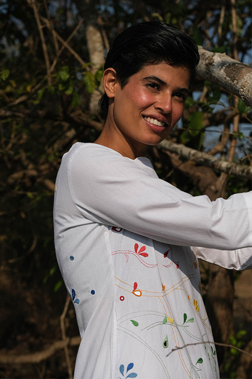 Okhai 'Butterfly Heart' Hand Embroidered and Mirrorwork Kurta