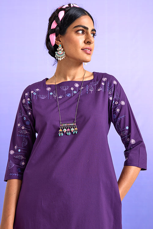 Okhai 'Artistic' Pure Cotton Hand Embroidered Mirror Work Kurta