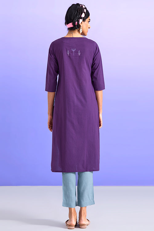 Okhai 'Artistic' Pure Cotton Hand Embroidered Mirror Work Kurta