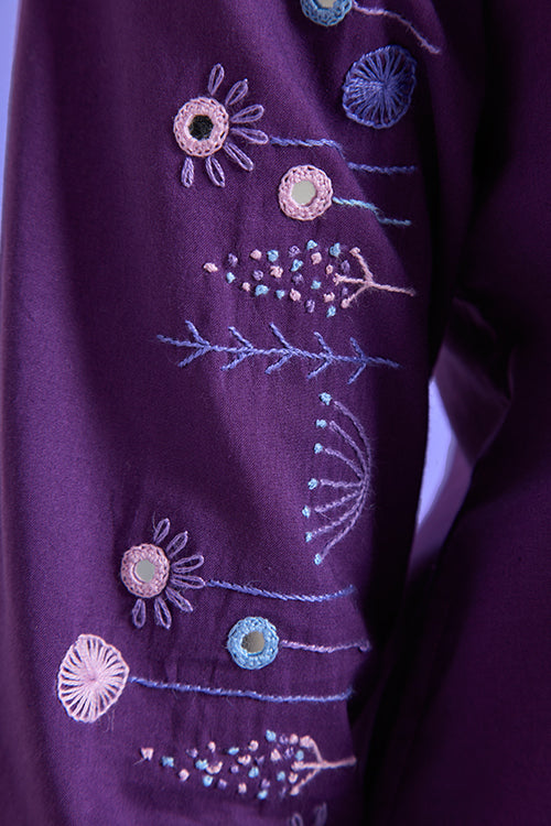 Okhai 'Artistic' Pure Cotton Hand Embroidered Mirror Work Kurta